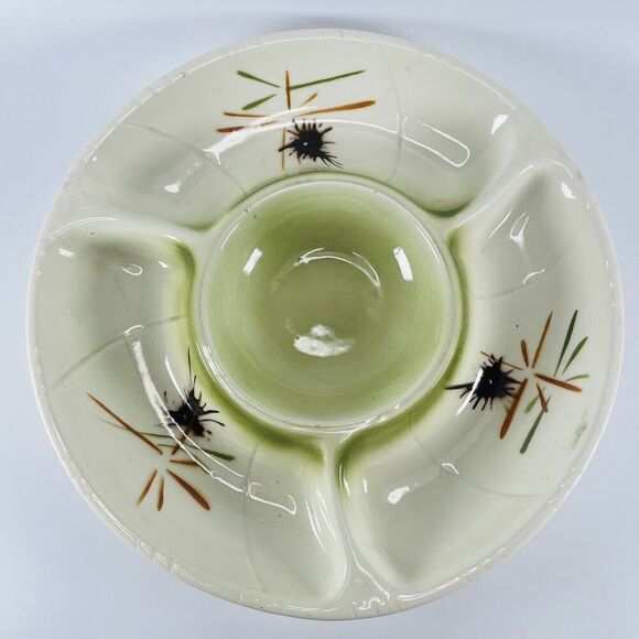 LANE & CO Chip and Dip Tray Relish Crudite Platter Atomic MCM Asian 3060 CA - Picture 2 of 12